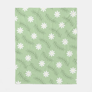 Sage Green Tropical Floral Botanischer Frühling So Fleecedecke