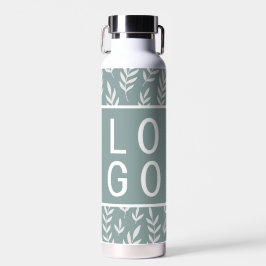 SAGE GREEN TROPICAL LEAF PATTERLOGO-VORLAGE TRINKFLASCHE