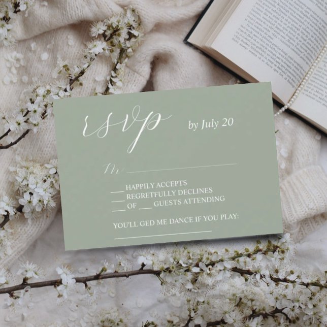 Sage Green uAwg kalligrafie Hochzeitskarten rsvp (Von Creator hochgeladen)