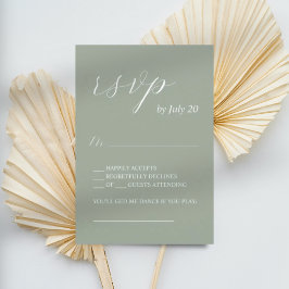Sage Green uAwg kalligrafie Hochzeitskarten rsvp Karte