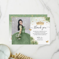 Sage Green und Gold Quinceañera Foto Geburtstag