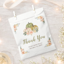 Sage Green und Peach Floral Pumpkins Brautparty