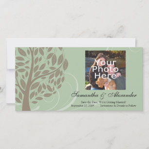 Sage Green und Soft Brown stilisierte Öko Save The Date