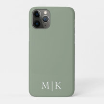 Sage Green und White | Modernes Monogramm
