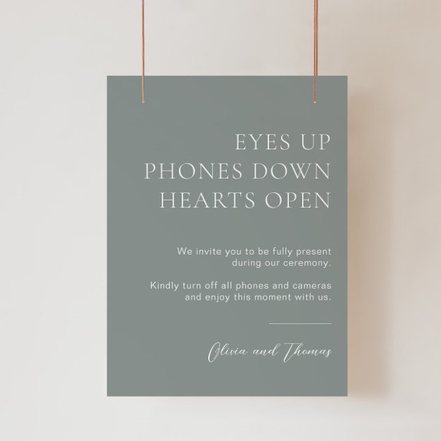 Sage Green Unplugding Wedding Zeremony Sign Poster (Von Creator hochgeladen)