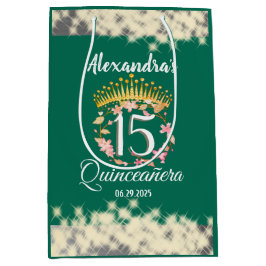 Sage Green Vintag Boho Quinceañera Spanish Gefalle Mittlere Geschenktüte