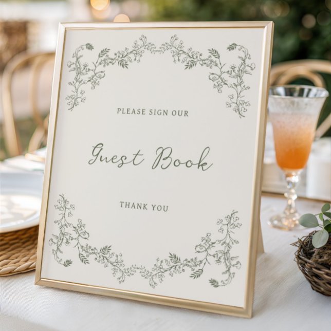 Sage Green Vintag Chinoiserie Gästebuchposter Poster (Von Creator hochgeladen)