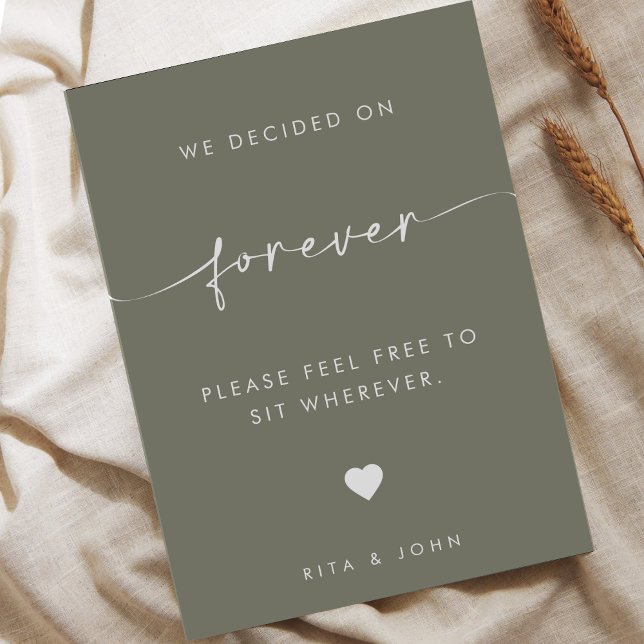 Sage Green wähle einen Platz aus, kein Side Weddin Poster (Von Creator hochgeladen)