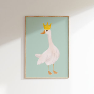 Sage Green Watercolor Albern Gänse Kinderzimmer Poster