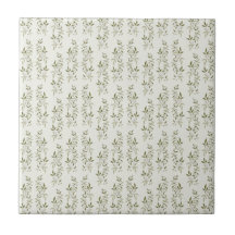 Sage Green Watercolor French Country Olive Pattern