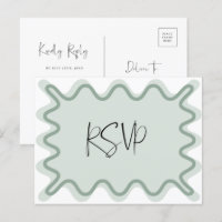 Sage Green Wavy Border UAWG Postcard