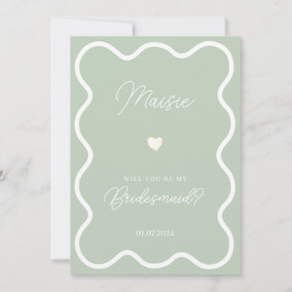 Sage green wavy werden Sie mein Vorschlag für eine Einladung