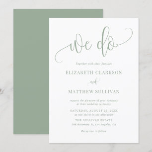 Sage Green We Do Modern Calligraphy Wedding Einladung
