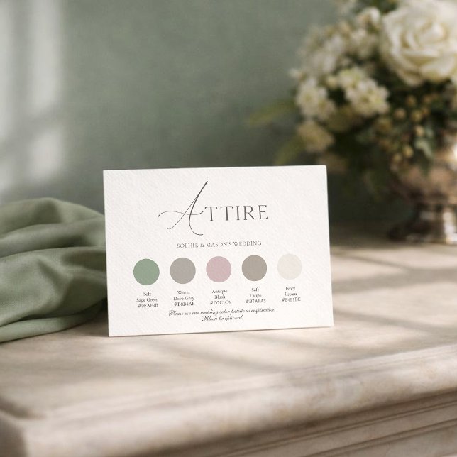 Sage Green Wedding Attire Card Einladung (Von Creator hochgeladen)