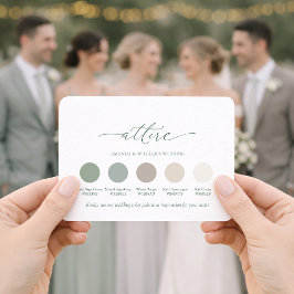 Sage Green Wedding Attire Color Palette Card  Einladung
