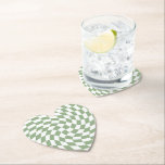 Sage Green Wedding Collection Karo überprüft Untersetzer<br><div class="desc">Moderne bohemian Sage Green Farbe Thema Braut-Hochzeitsfeier Produkte. Die trendigen Karos aus dem Retro-Stil sind in einem eleganten und schicken Sage Green und Weiß mit Tellern aus karierten Karton-Papieren gestaltet.</div>