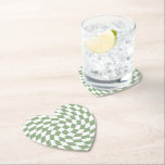 Sage Green Wedding Collection Karo überprüft Untersetzer<br><div class="desc">Moderne bohemian Sage Green Farbe Thema Braut-Hochzeitsfeier Produkte. Die trendigen Karos aus dem Retro-Stil sind in einem eleganten und schicken Sage Green und Weiß mit Tellern aus karierten Karton-Papieren gestaltet.</div>