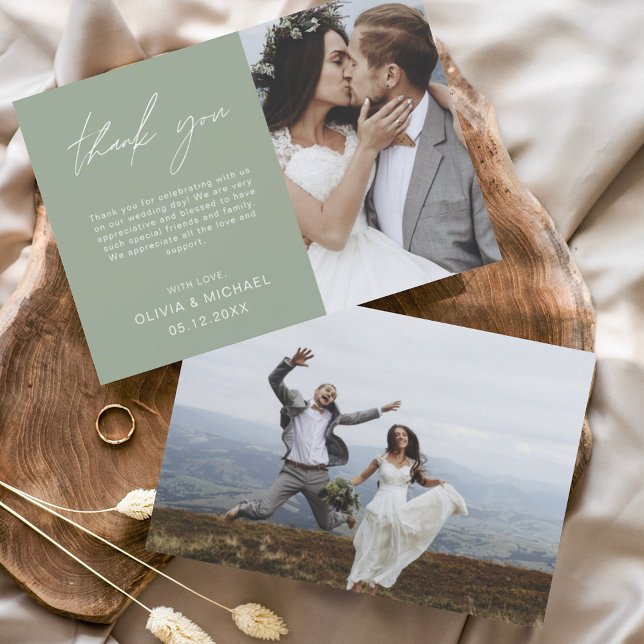 Sage Green Wedding Danke, Cards Flyer (Von Creator hochgeladen)