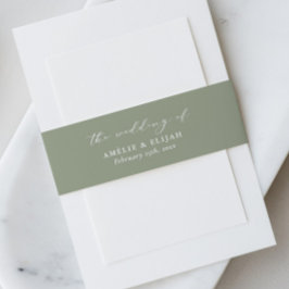 Sage Green Wedding Einladung Bauch Band Skript