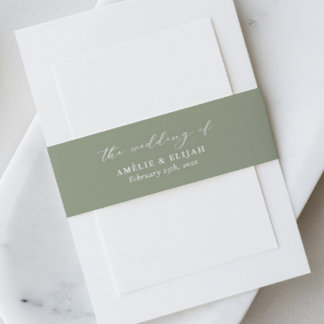 Sage Green Wedding Einladung Bauch Band Skript