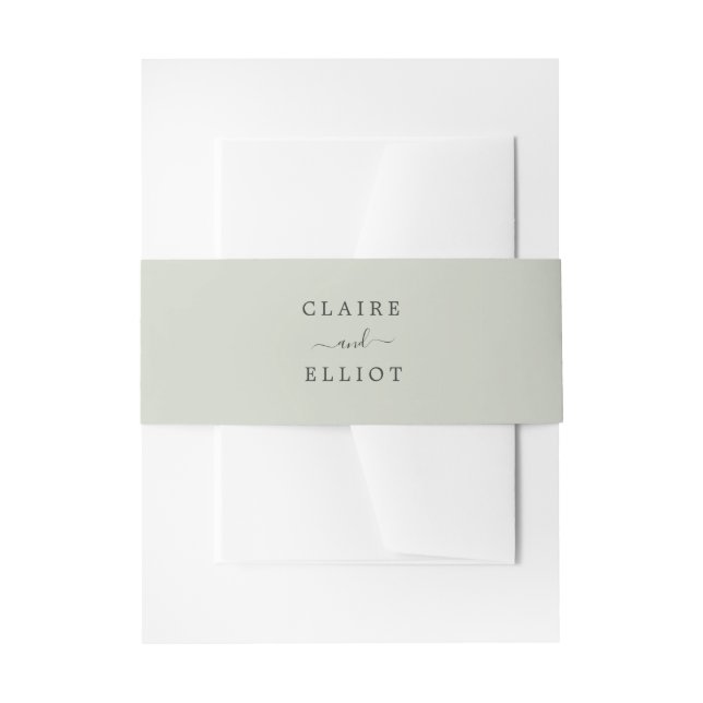 Sage Green Wedding Einladungsbanderole (Vorderseite Beispiel)