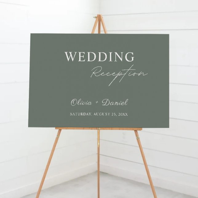 Sage Green Wedding Empfang Begrüßungszeichen Poster (Sage Green Wedding Reception Welcome Sign)