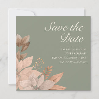 Sage Green Wedding Enregistrer la date Invitation
