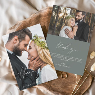 Sage Green Wedding Handgeschriebener Dank Ihnen 2 Dankeskarte