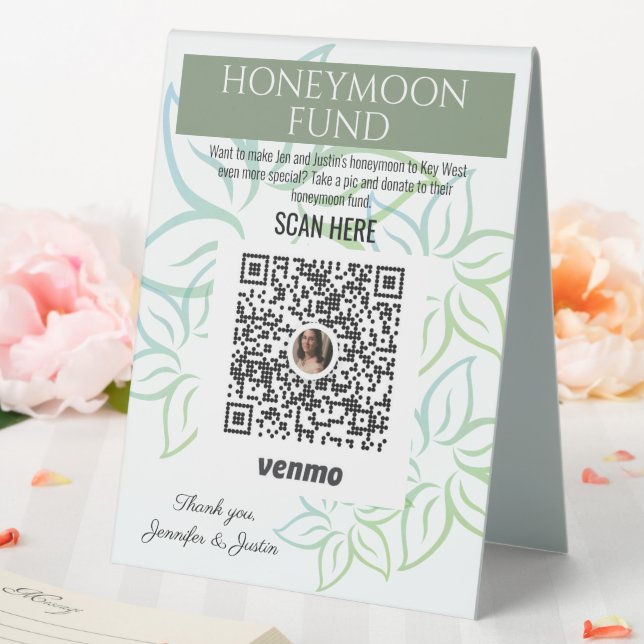 Sage Green Wedding Ideas Set Up Honeymoon Fund Tischaufsteller (In Situ (Hochzeit))