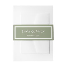 Sage Green wedding invitation belly band