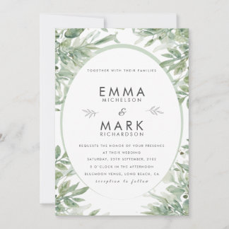 Sage Green Wedding Invitation | Elegant Botanical  Einladung