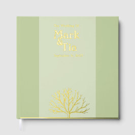 Sage Green Wedding Real Foil Gästebuch