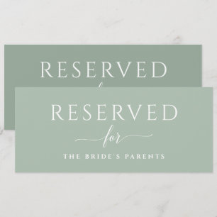 Sage Green Wedding Reserviert Sign Romantic Einladung