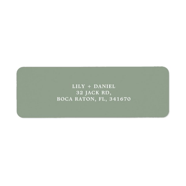 Sage Green Wedding Return Address Label (Vorne)