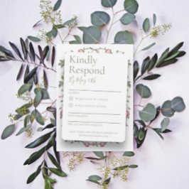 Sage Green Wedding RSVP Antwortkarte Feiertagskarte