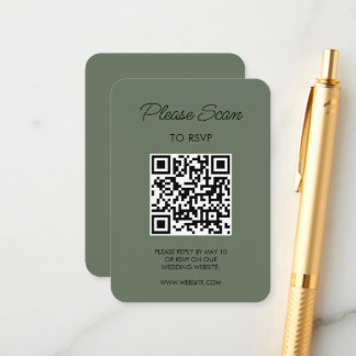 Sage Green Wedding RSVP Modern Minimalist Simple Begleitkarte
