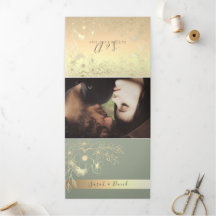 Sage Green Wedding Tri-Fold Einladung