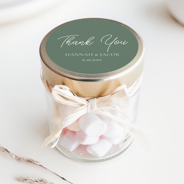 Sage Green Wedding Vielen Dank für Ihr Interesse S Runder Aufkleber (Von Creator hochgeladen)