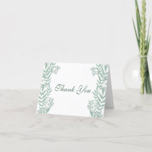 Sage Green Wedding Vintag Botanical Dankeskarte