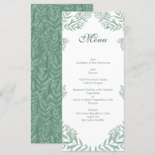 Sage Green Wedding Vintag Botanical Menu Menükarte