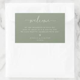 Sage Green Wedding Willkommen Rechteckiger Aufkleber