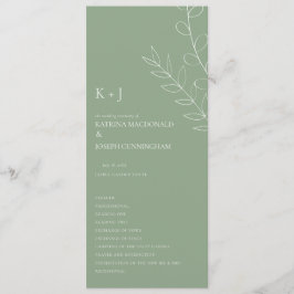 Sage Green Wedding Zeremonie Minimalistisch Elegan Programm