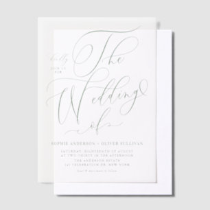 Sage Green Whimsical Calligraphy Wedding