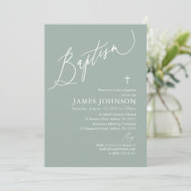 Sage Green White Cross Taufe