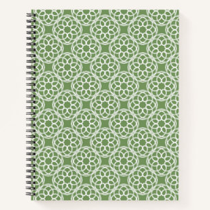 Sage Green White Geometric Muster nahtlos Notizbuch