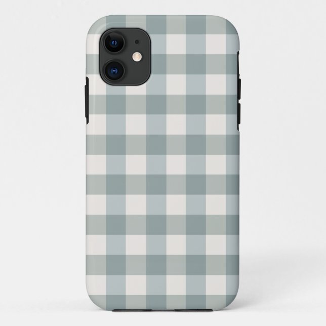 Sage Green & White Kariert Gingham Hübsch Case-Mate iPhone Hülle (Rückseite)