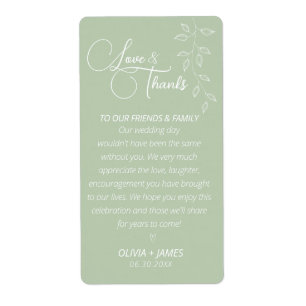 Sage Green & White Merci Favoriser Sticker