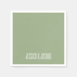 Sage Green White Ultra Modern Wedding Serviette