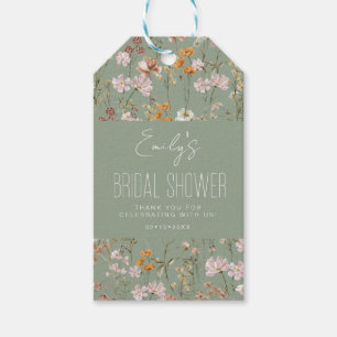Sage Green Wildblume Boho Brautparty Vielen Dank Geschenkanhänger