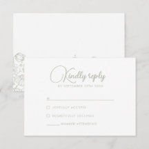 Sage Green Wildblume Elegante Wedding RSVP Card